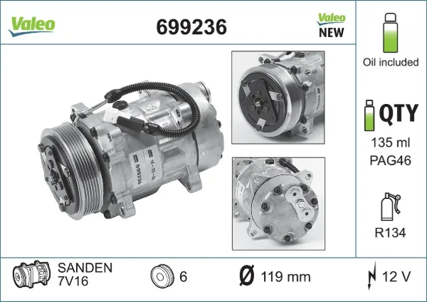 Sprężarka klimatyzacji 699236 VALEO