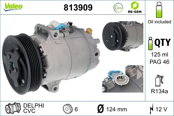 Sprężarka klimatyzacji 813909 VALEO
