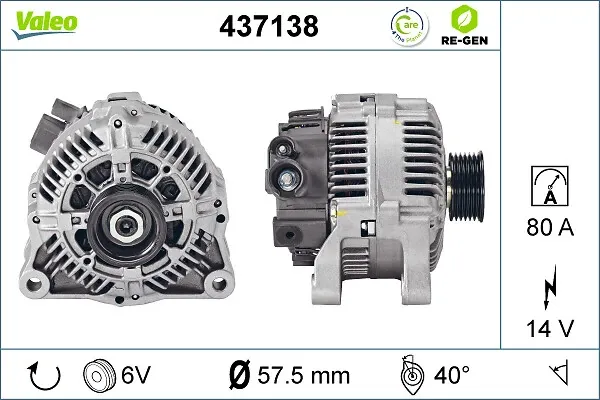 Alternator 437138 VALEO