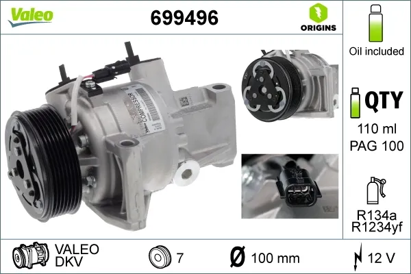Sprężarka klimatyzacji 699496 VALEO