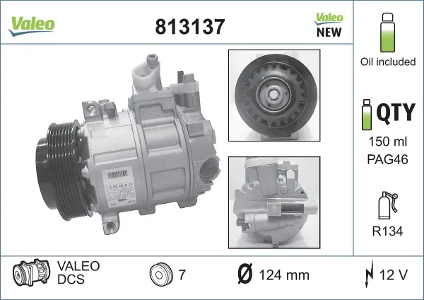 Sprężarka klimatyzacji 813137 VALEO