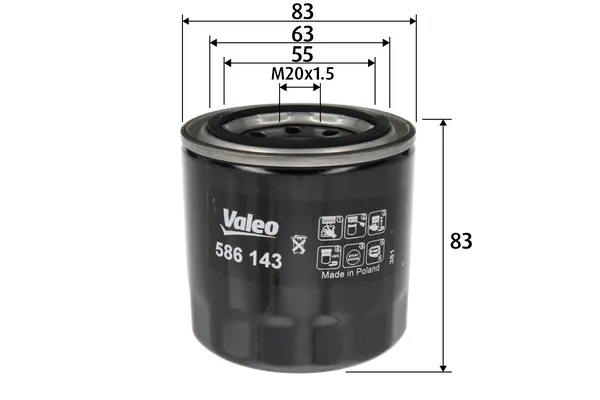 Filtr oleju 586143 VALEO