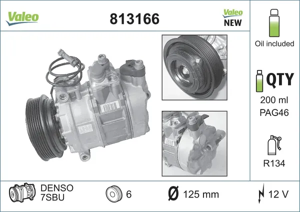 Sprężarka klimatyzacji 813166 VALEO