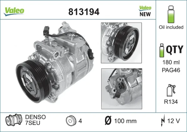 Sprężarka klimatyzacji 813194 VALEO