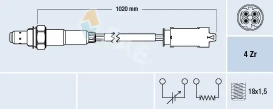 Sonda lambda czujnik tlenu po katalizatorze 77238 FAE