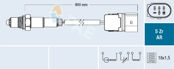 75021 FAE sonda lambda czujnik tlenu przed katalizatorem