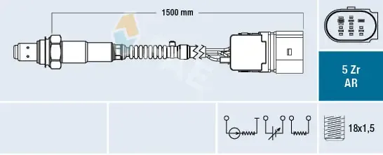 Sonda lambda czujnik tlenu przed katalizatorem 75351 FAE