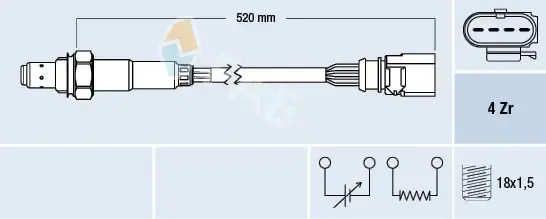 Sonda lambda czujnik tlenu przed katalizatorem 77438 FAE