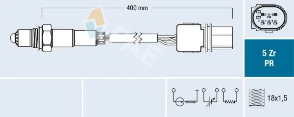 Sonda lambda czujnik tlenu przed katalizatorem 75061 FAE