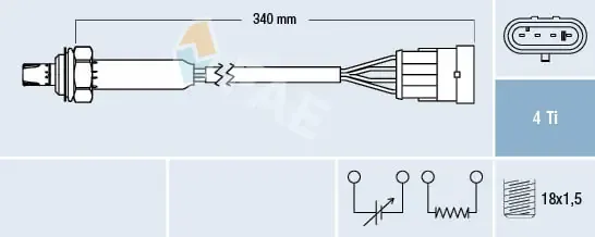 Sonda lambda, czujnik tlenu 77300 FAE