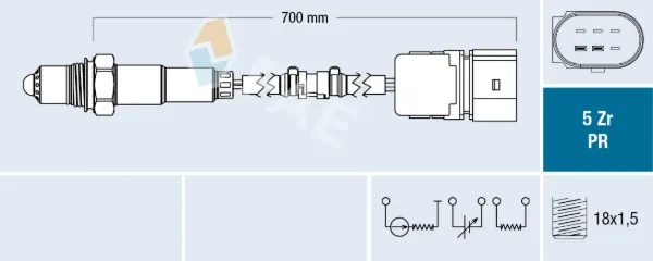 Sonda lambda czujnik tlenu przed katalizatorem 75037 FAE