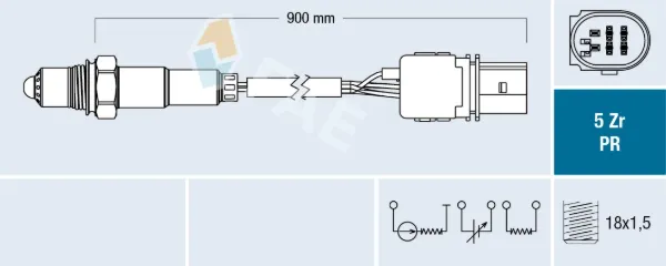 Sonda lambda czujnik tlenu przed katalizatorem 75092 FAE