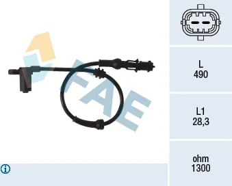 Czujnik ABS przedni 78077 FAE