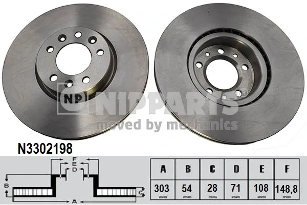 Tarcza hamulcowa przednia N3302198 Nipparts