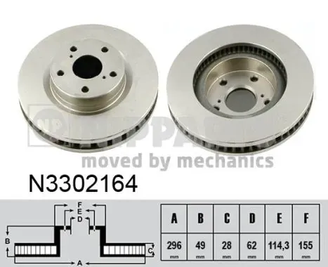 Tarcza hamulcowa przednia N3302164 Nipparts
