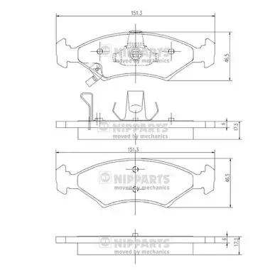 Klocki hamulcowe przednie tarczowe J3600301 Nipparts