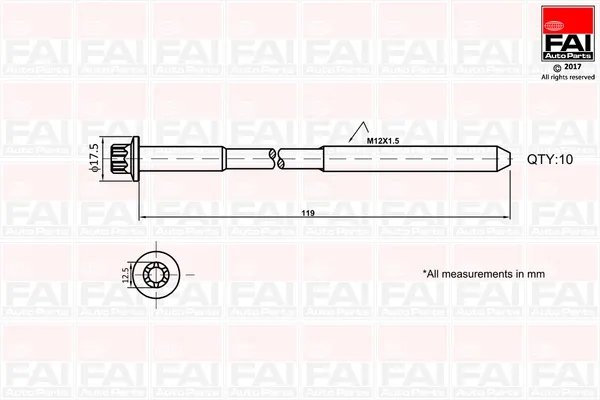 Śruba głowicy cylindrów B1401 FAI
