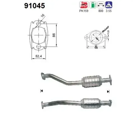 Konwerter-katalizator 91045 AS/Auto Storm
