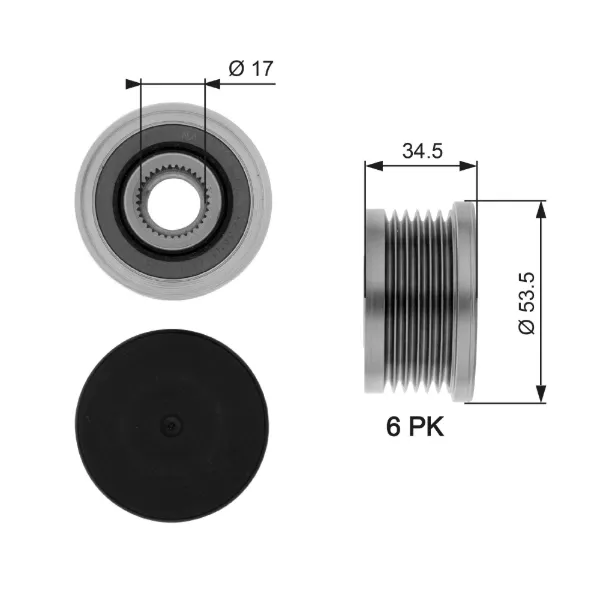 Koło pasowe alternatora 535008810 LUK