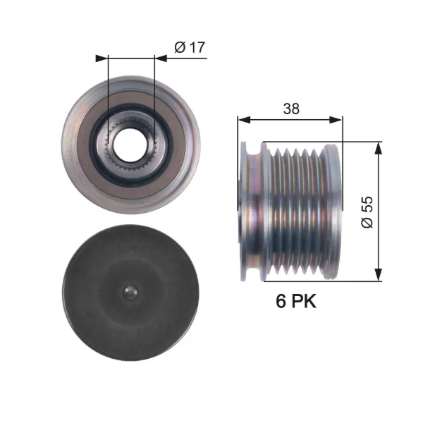 Koło pasowe alternatora OAP7124 Gates
