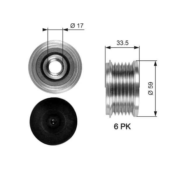 Koło pasowe alternatora do Peugeot 407 SW 6E