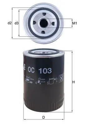 Filtr układu hydraulicznego OC103 Mahle Original