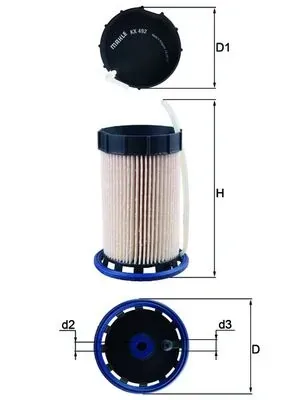 Filtr paliwa KX492 Mahle Original