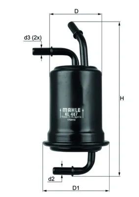 Filtr paliwa KL487 Mahle Original