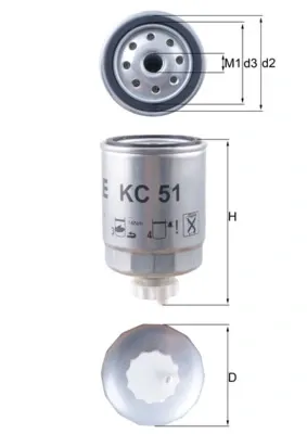 Filtr paliwa KC51 Mahle Original