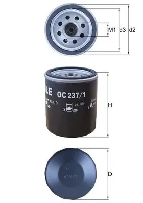 Filtr oleju OC2371 Mahle Original