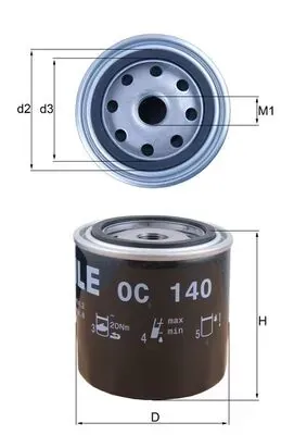 Filtr oleju OC140 Mahle Original