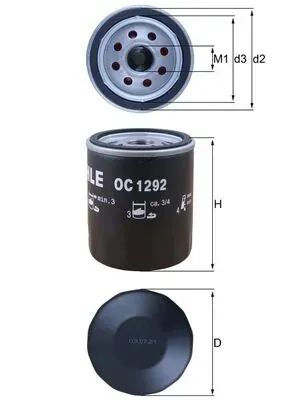 Filtr oleju OC1292 Mahle Original