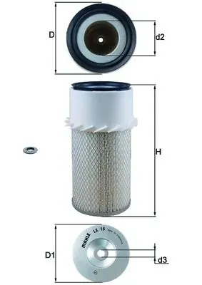Filtr powietrza LX16 Mahle Original