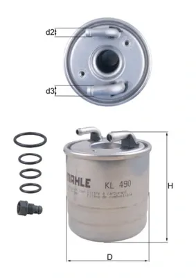 Filtr paliwa KL490D Mahle Original