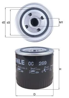 Filtr oleju OC269 Mahle Original