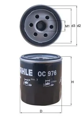 Filtr oleju OC976 Mahle Original