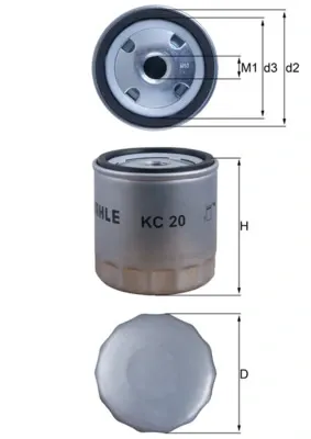 Filtr paliwa KC20 Mahle Original