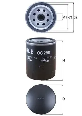 Filtr oleju OC298 Mahle Original