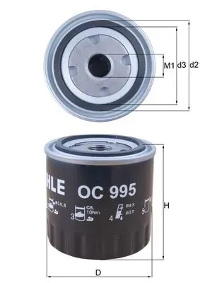 Filtr oleju OC995 Mahle Original