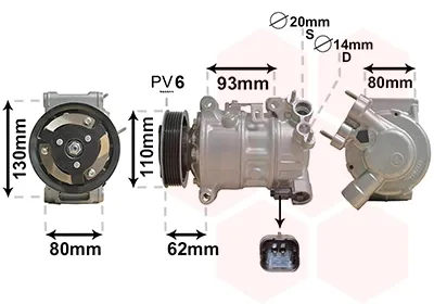 Sprężarka klimatyzacji 0901K707 VAN Wezel