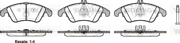 Klocki hamulcowe przednie tarczowe P1204300 Woking