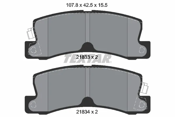 Okładziny (klocki) do hamulców tarczowych tylne 2183301 Textar