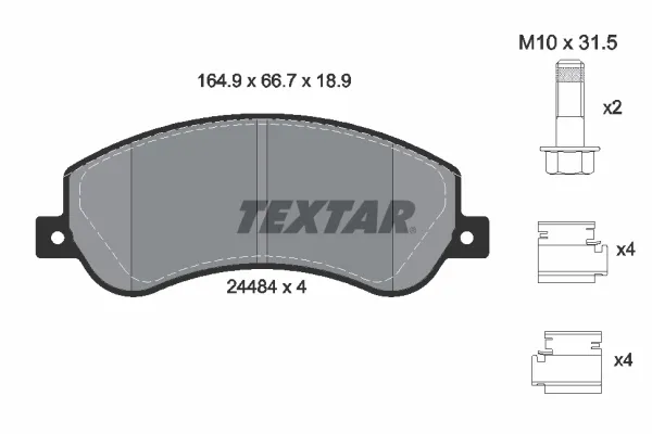 Klocki hamulcowe przednie tarczowe 2448404 Textar