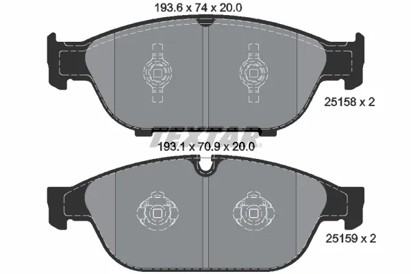 Klocki hamulcowe przednie tarczowe 2515802 Textar