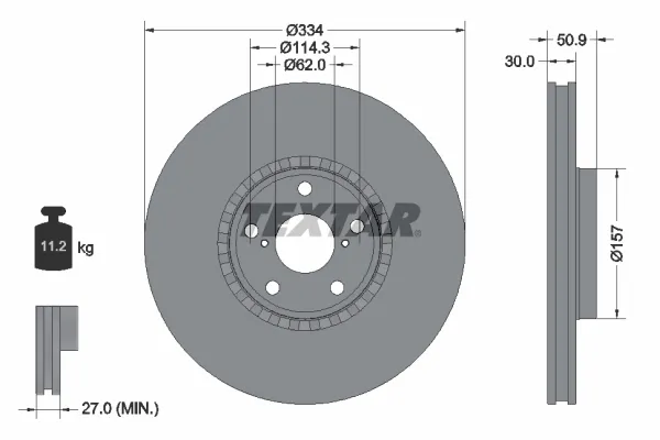 Tarcza hamulcowa przednia 92147803 Textar