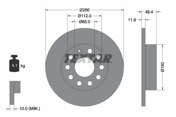 Tarcza hamulcowa tylna 92121103 Textar