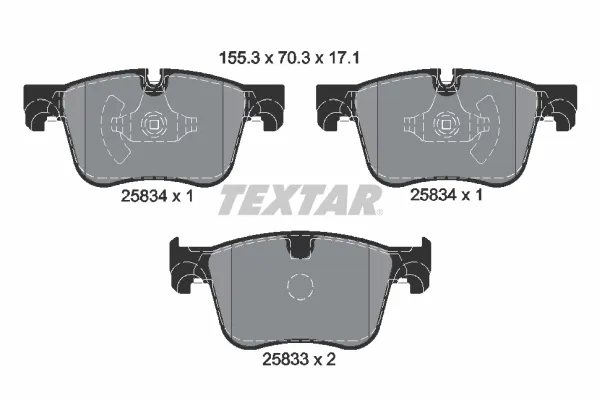 Klocki hamulcowe przednie tarczowe 2583401 Textar
