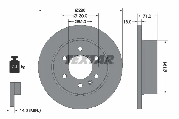 Tarcza hamulcowa tylna 93143303 Textar