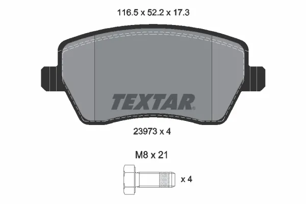 Klocki hamulcowe przednie tarczowe 2397301 Textar