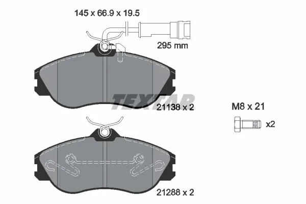 Klocki hamulcowe przednie tarczowe 2113802 Textar